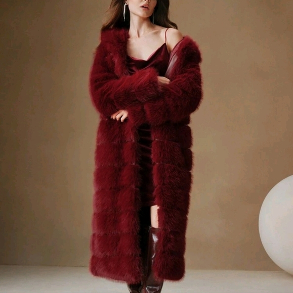 Women's Elegant Solid Color Christmas Fluffy Hooded Long Coat, Fashionab - Picture 1 of 6